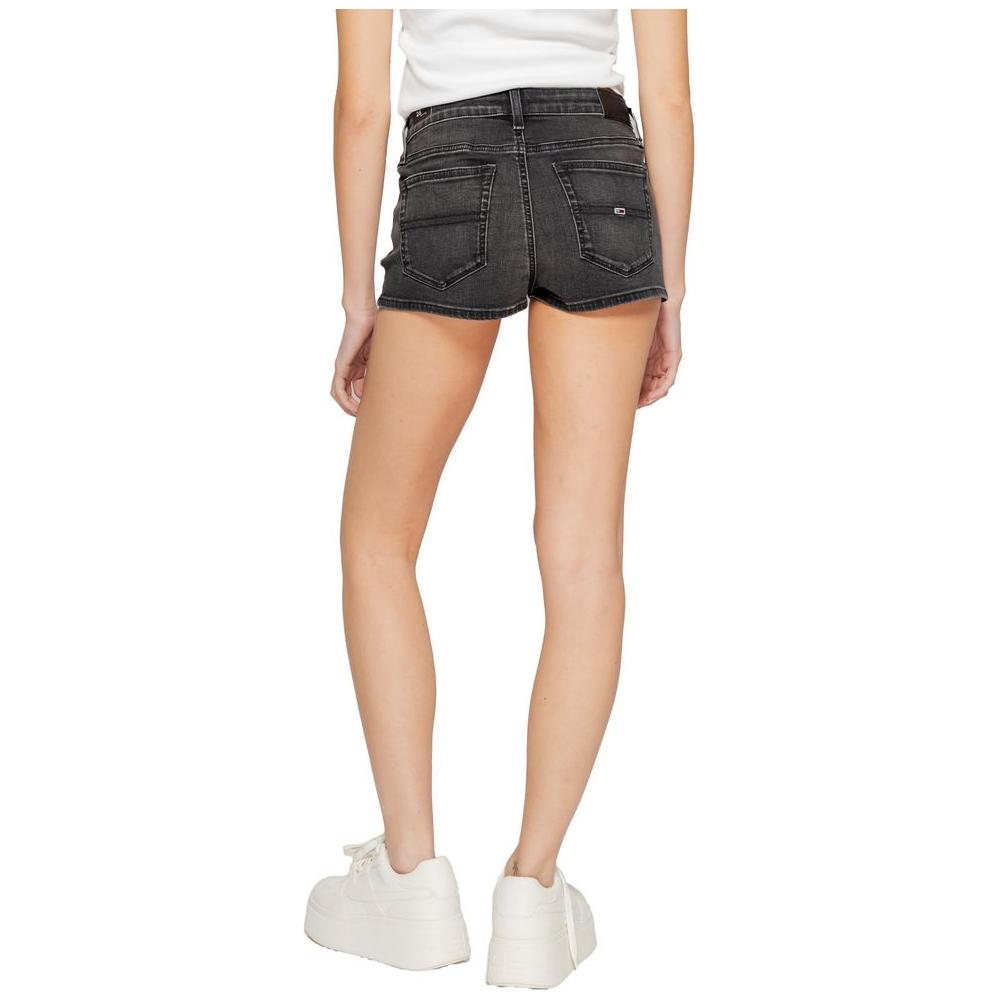 Tommy Hilfiger Jeans Black Recycled Cotton Short Tommy Hilfiger Jeans Tan