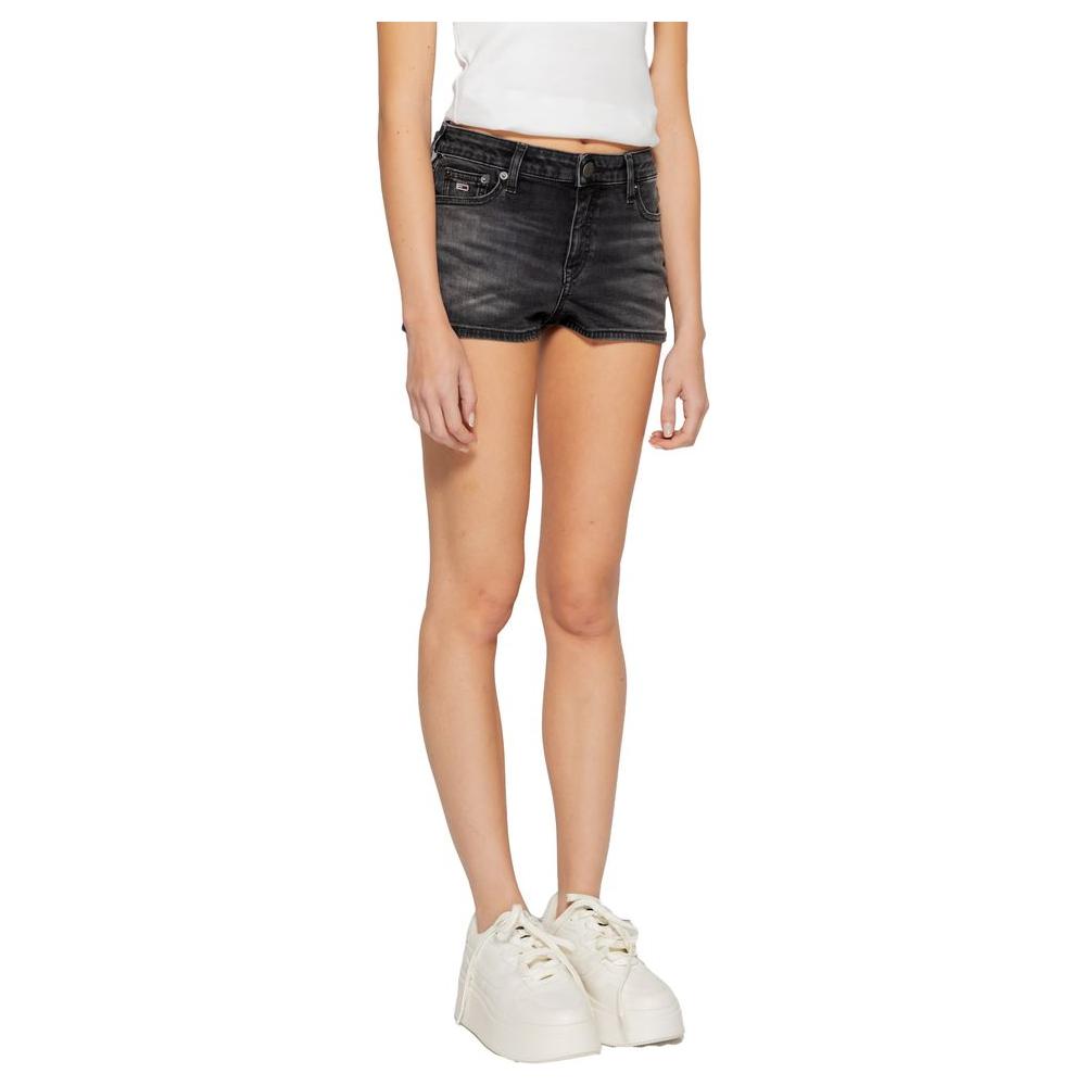 Tommy Hilfiger Jeans Black Recycled Cotton Short Tommy Hilfiger Jeans Tan