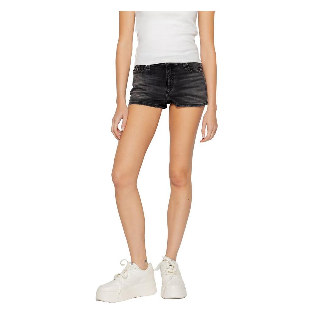 Tommy Hilfiger Jeans Black Recycled Cotton Short Tommy Hilfiger Jeans Tan