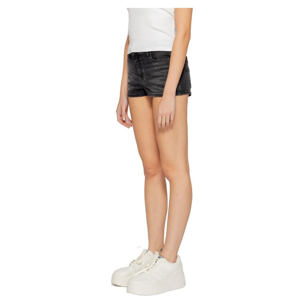 Tommy Hilfiger Jeans Black Recycled Cotton Short Tommy Hilfiger Jeans Tan