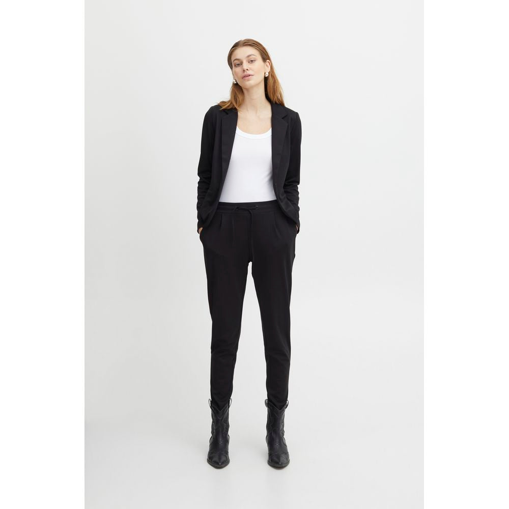 ICHI Black Polyester Jeans & Pant ICHI Lavender