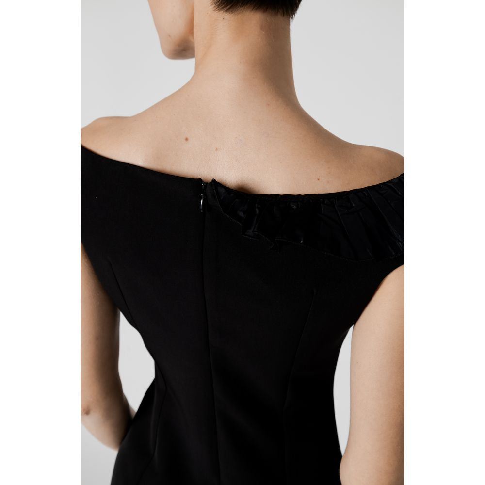 Sandro Ferrone Black Polyester Dress Sandro Ferrone Black