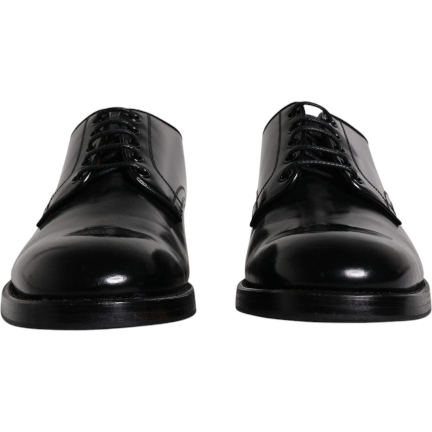Dolce & Gabbana Black Leather Lace Up Men Derby Formal Shoes Dolce & Gabbana Black
