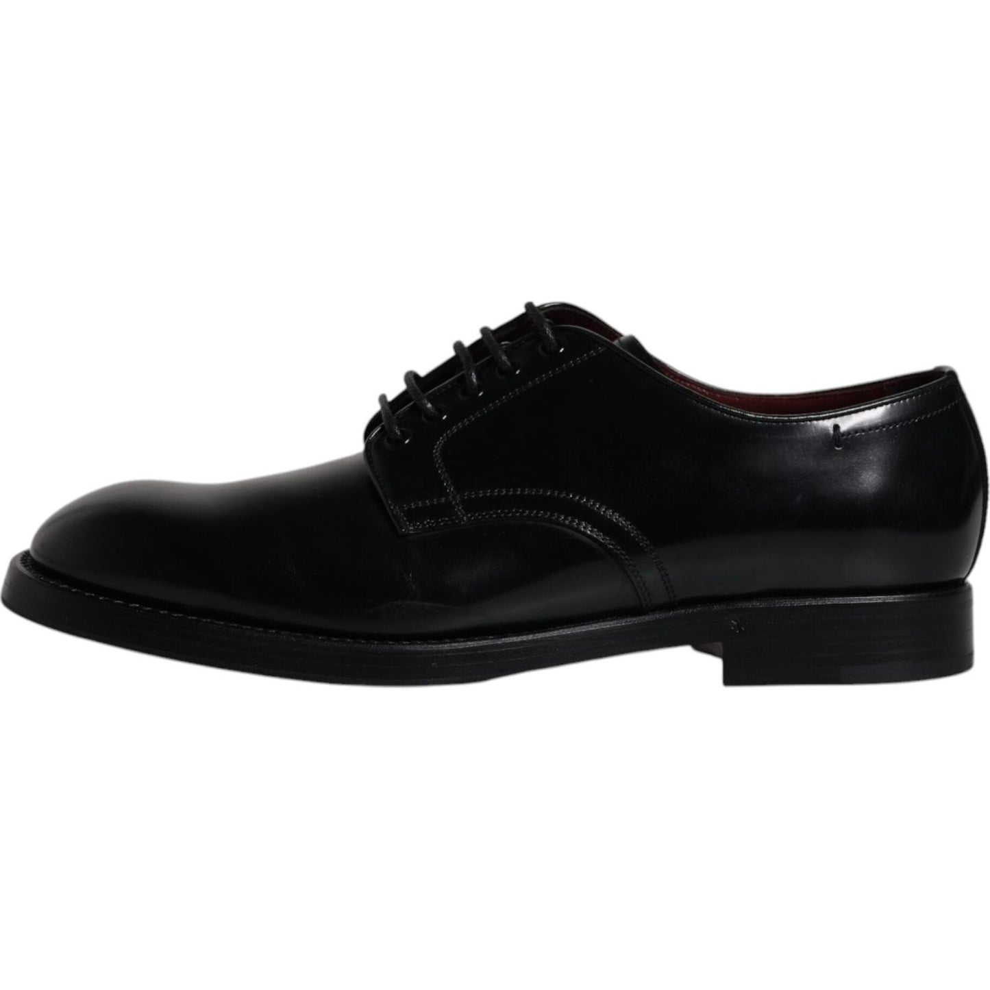 Dolce & Gabbana Black Leather Lace Up Men Derby Formal Shoes Dolce & Gabbana Black