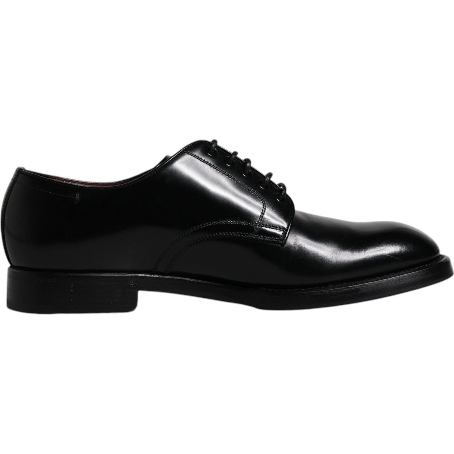 Dolce & Gabbana Black Leather Lace Up Men Derby Formal Shoes Dolce & Gabbana Black