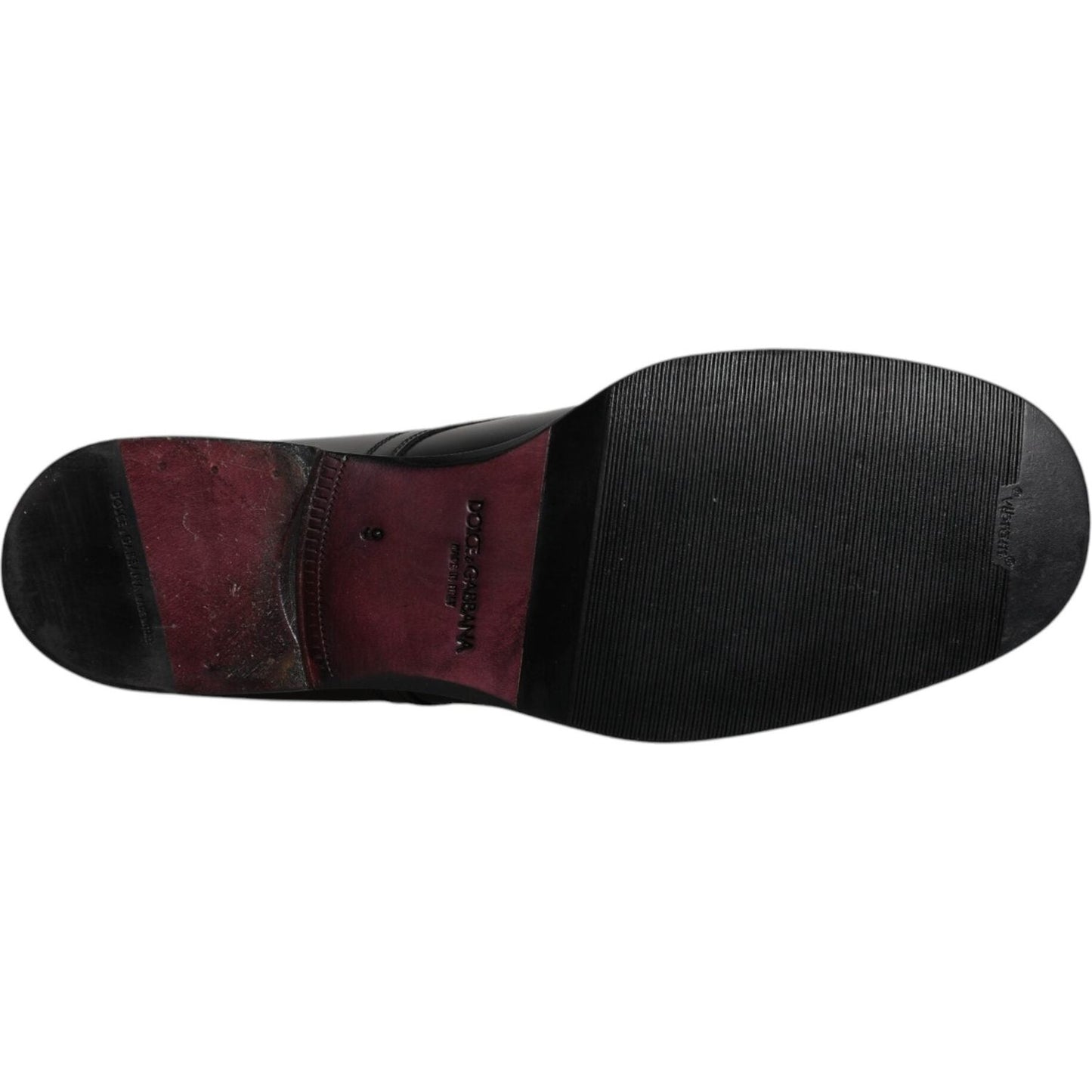 Dolce & Gabbana Black Leather Lace Up Men Derby Formal Shoes Dolce & Gabbana Black