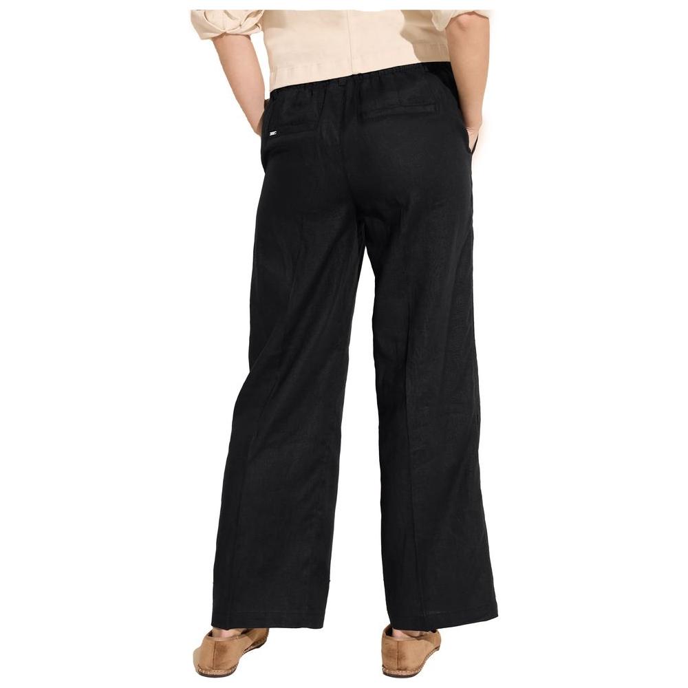 Street One Black Linen Jeans & Pant Street One Tan