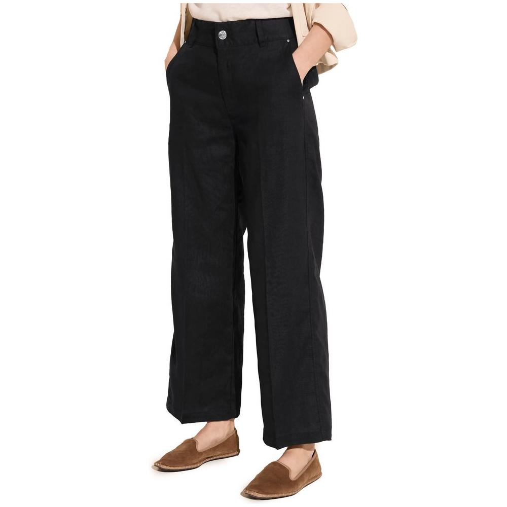 Street One Black Linen Jeans & Pant Street One Black