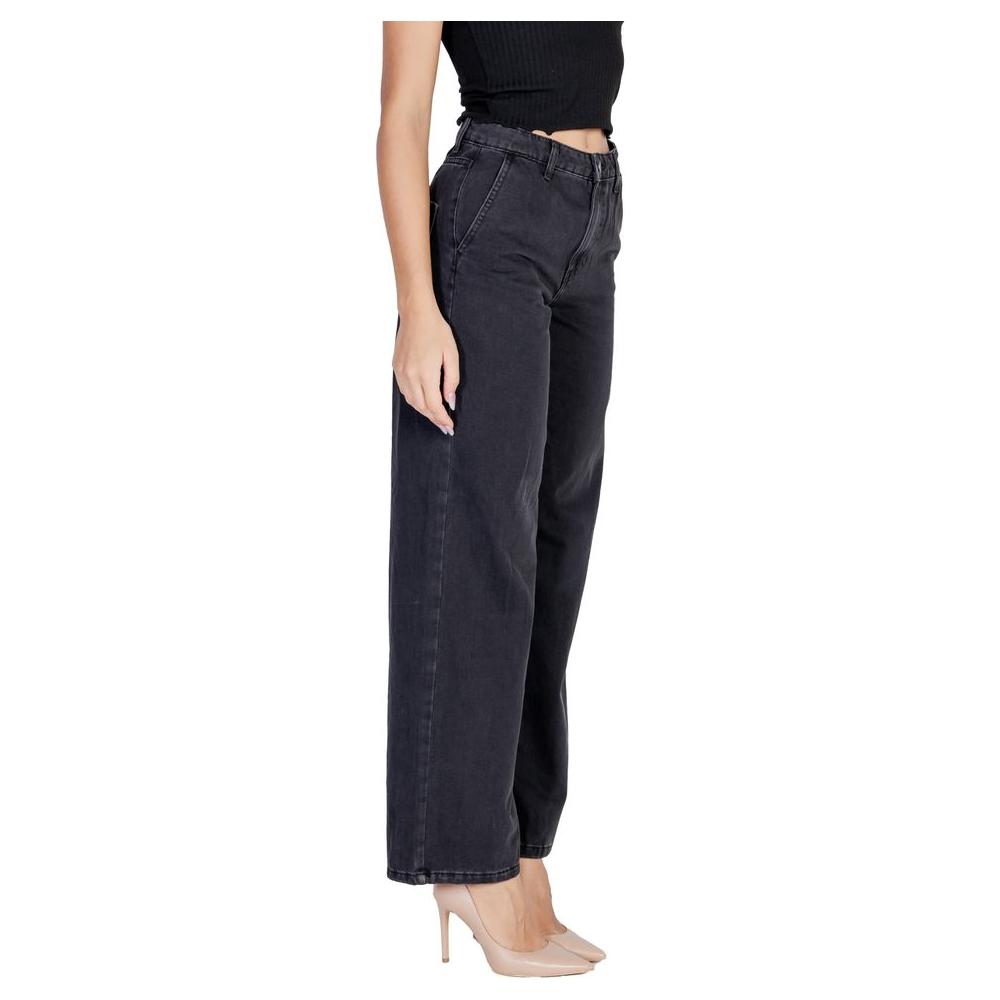 Jacqueline De Yong Black Cotton Jeans & Pant Jacqueline De Yong Dark Slate Gray