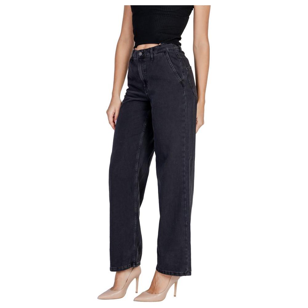 Jacqueline De Yong Black Cotton Jeans & Pant Jacqueline De Yong Tan