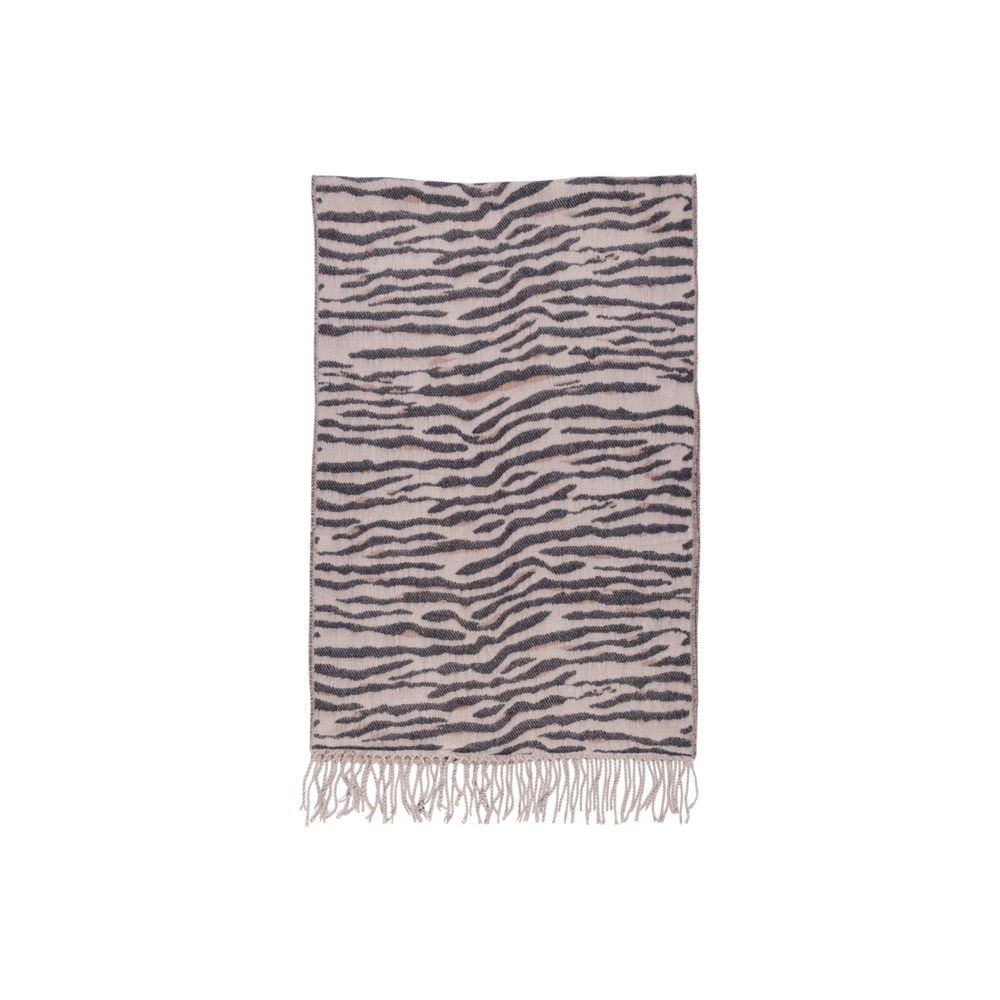 Pieces Beige Acrylic Scarf Pieces Dark Gray