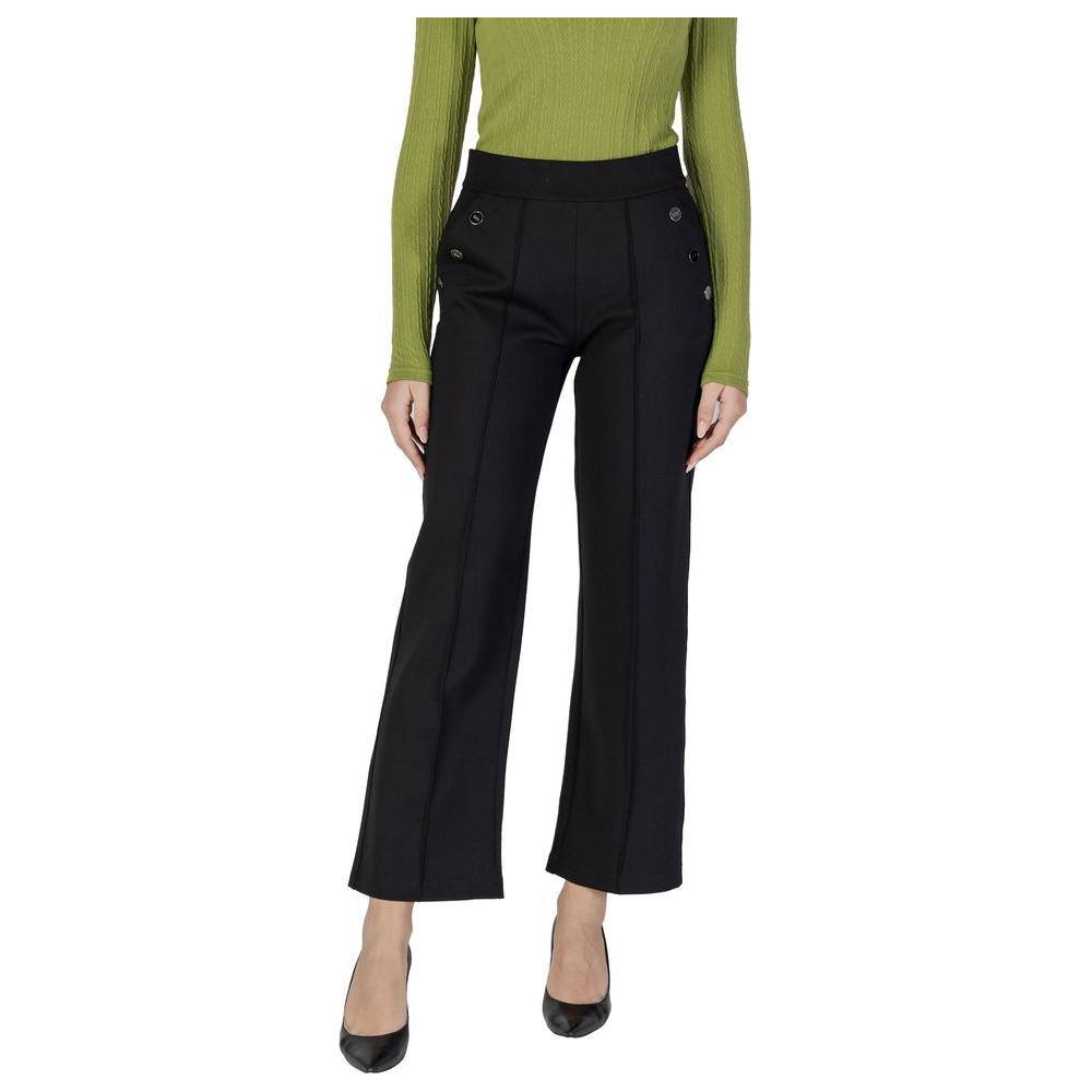Street One Black Viscose Jeans & Pant Street One Dark Khaki