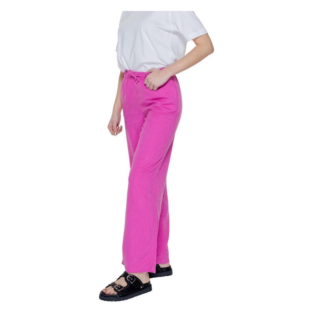 Only Pink Linen Jeans & Pant Only Pale Violet Red