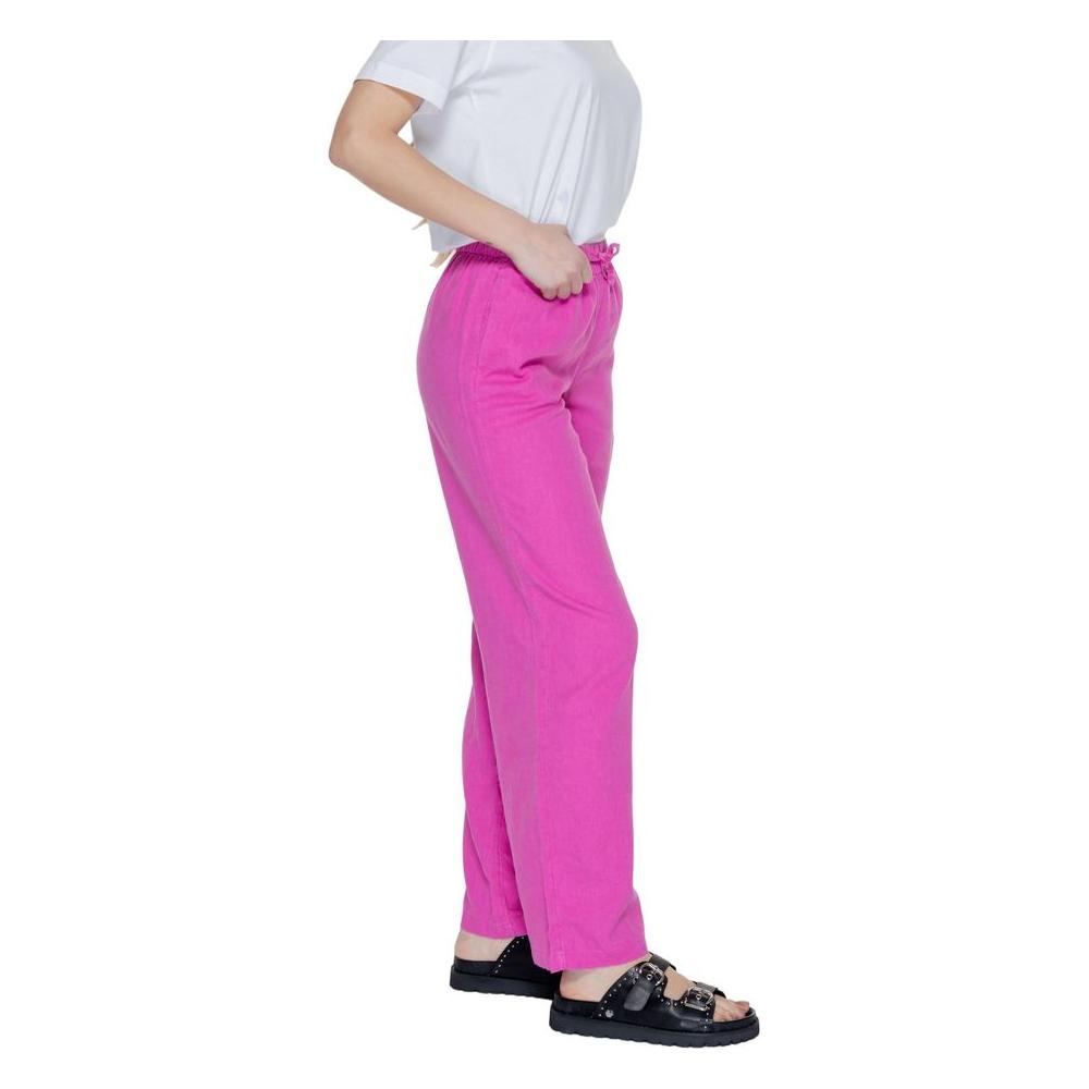 Only Pink Linen Jeans & Pant Only Pale Violet Red