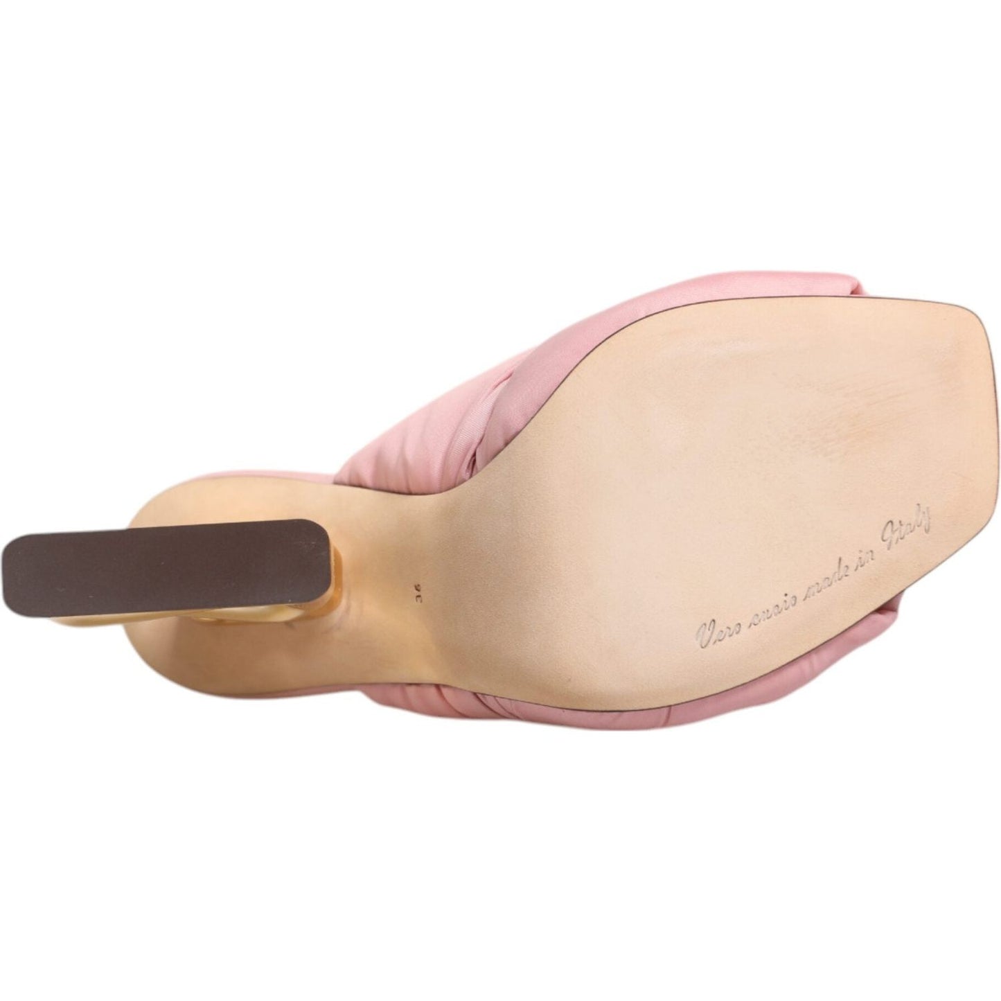 Dolce & Gabbana Pink Quilted DG Heel Slide Sandals Shoes Dolce & Gabbana Wheat