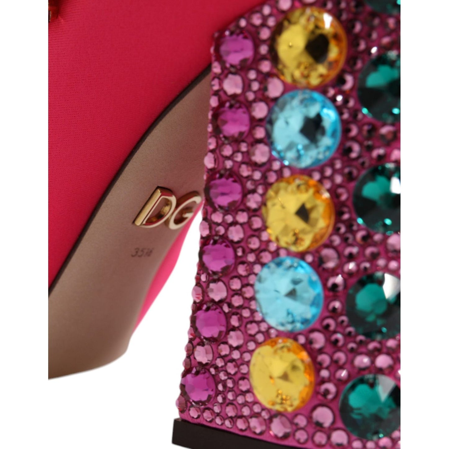Dolce & Gabbana Pink Nylon Crystal Vally High Boots Shoes Dolce & Gabbana Brown