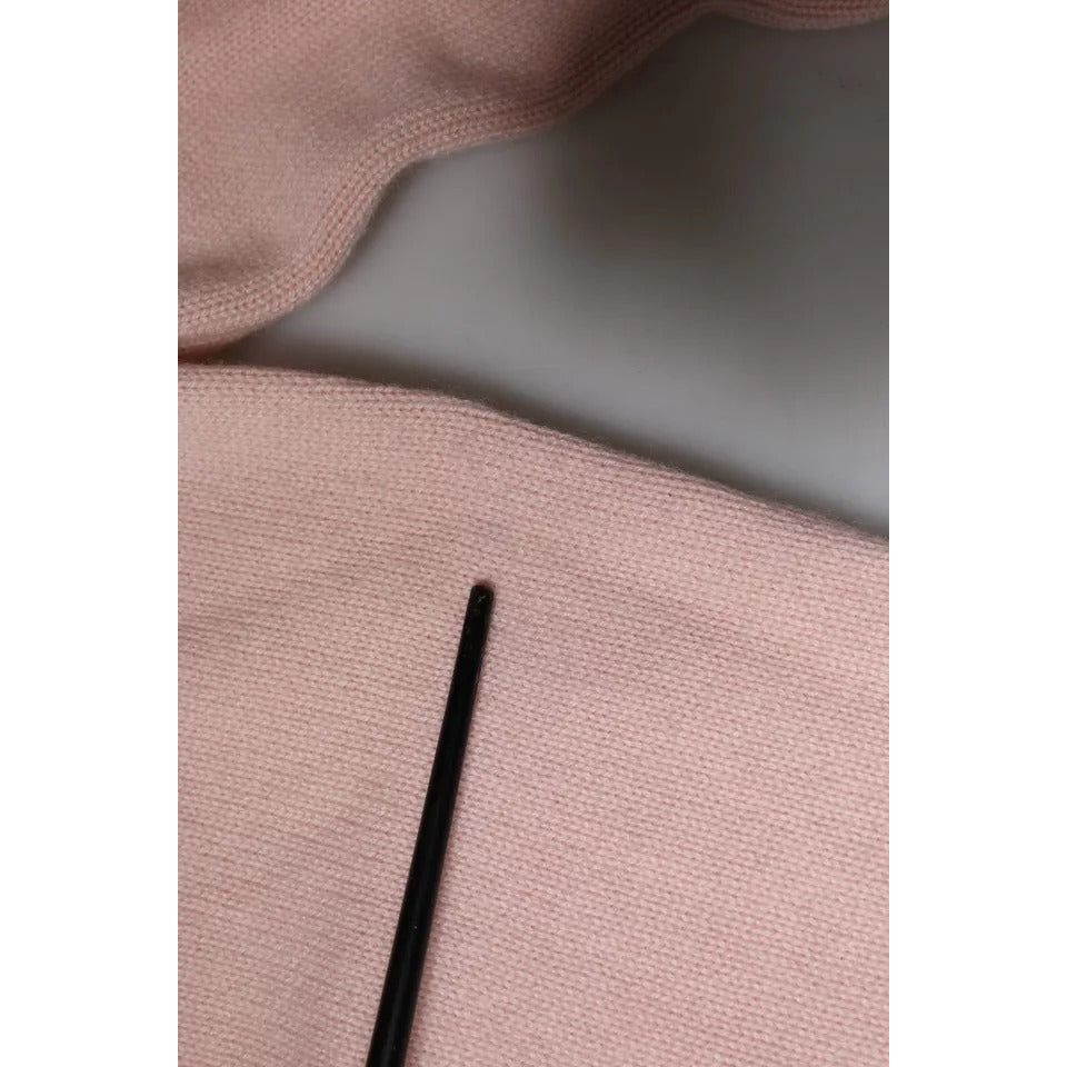 Dolce & Gabbana Pink Cashmere Collar Knitted Long Sleeves Top Dolce & Gabbana Rosy Brown