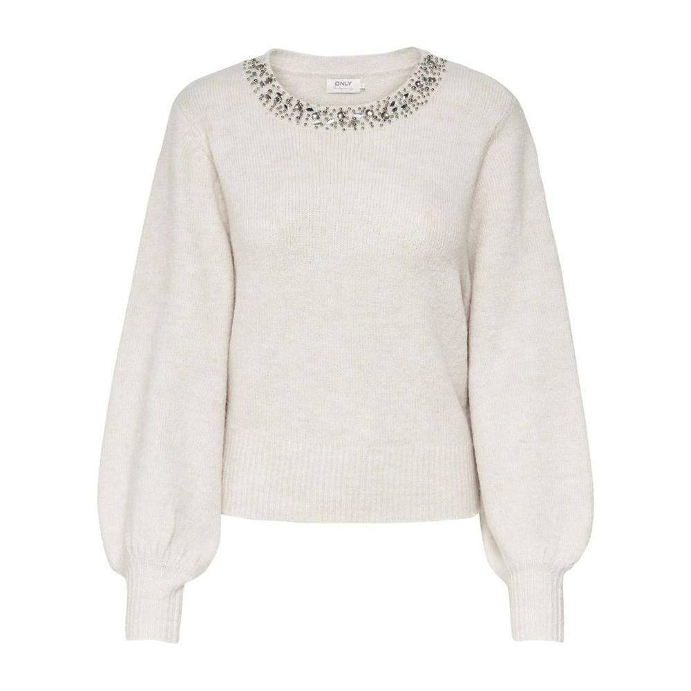 Only Cream Polyester Sweater Only Light Gray