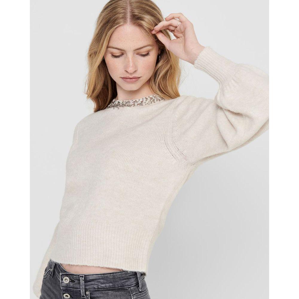 Only Cream Polyester Sweater Only Light Gray