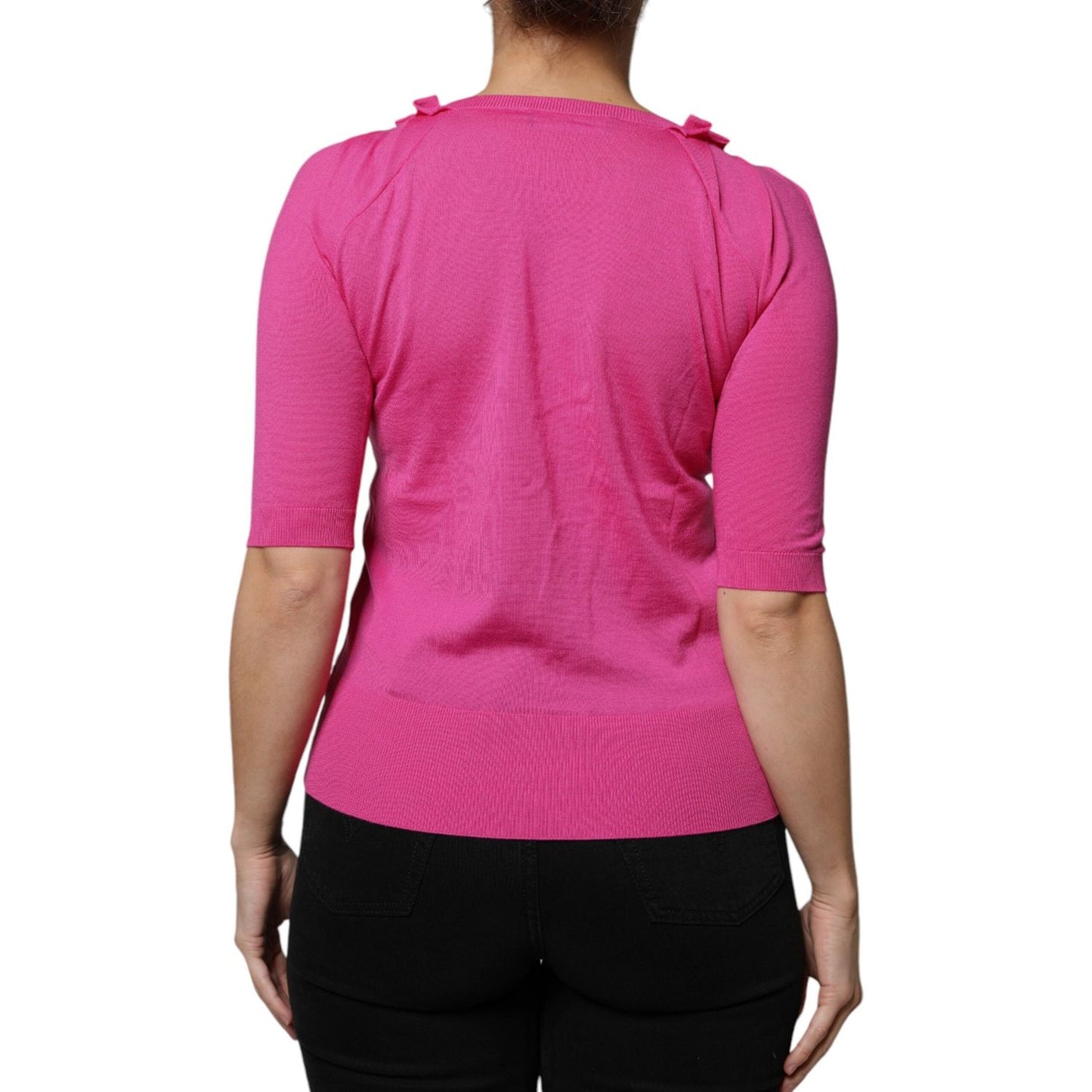 Dolce & Gabbana Pink Wool Button Down Cardigan Sweater Dolce & Gabbana Pale Violet Red
