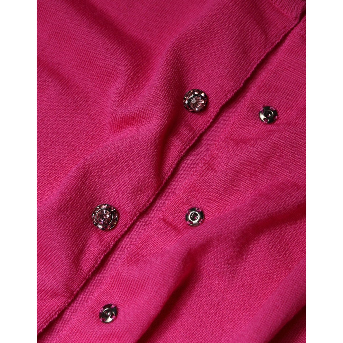 Dolce & Gabbana Pink Wool Button Down Cardigan Sweater Dolce & Gabbana Maroon