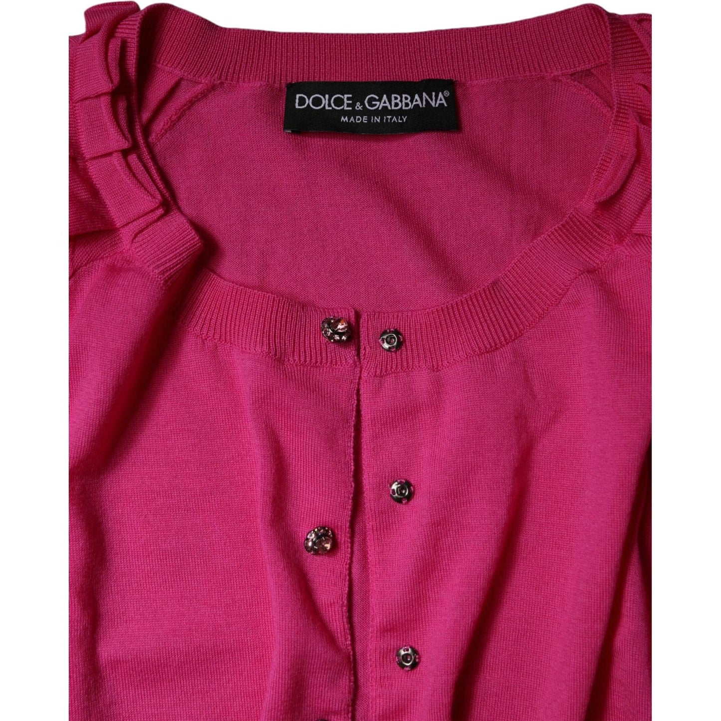 Dolce & Gabbana Pink Wool Button Down Cardigan Sweater Dolce & Gabbana Maroon