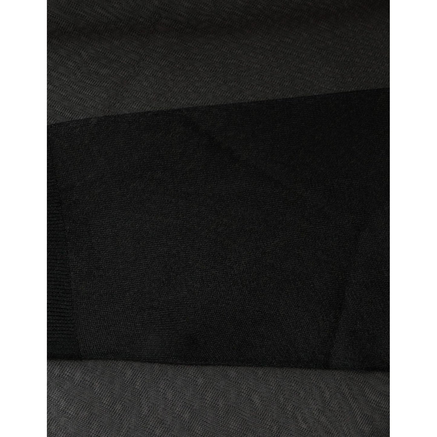 Dolce & Gabbana Black Sheer Long Sleeves Crewneck Blouse Top Dolce & Gabbana Black