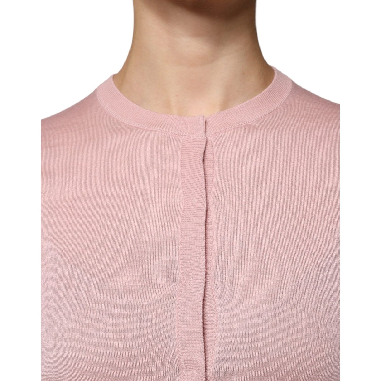 Dolce & Gabbana Pink Wool Knit Button Down Cardigan Sweater Dolce & Gabbana Gray