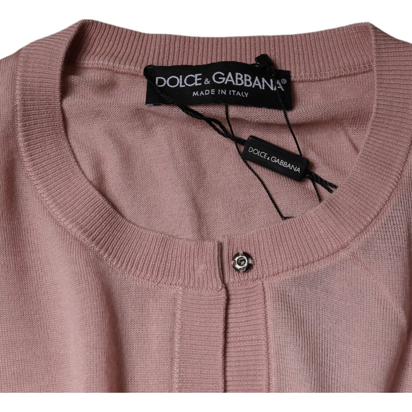 Dolce & Gabbana Pink Wool Knit Button Down Cardigan Sweater Dolce & Gabbana Dim Gray