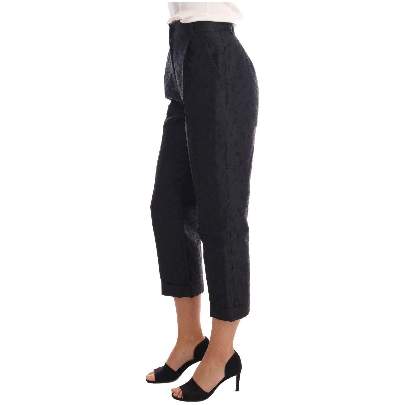 Dolce & Gabbana Elegant High Waist Capri Dress Pants Jeans & Pants Dolce & Gabbana Dark Slate Gray