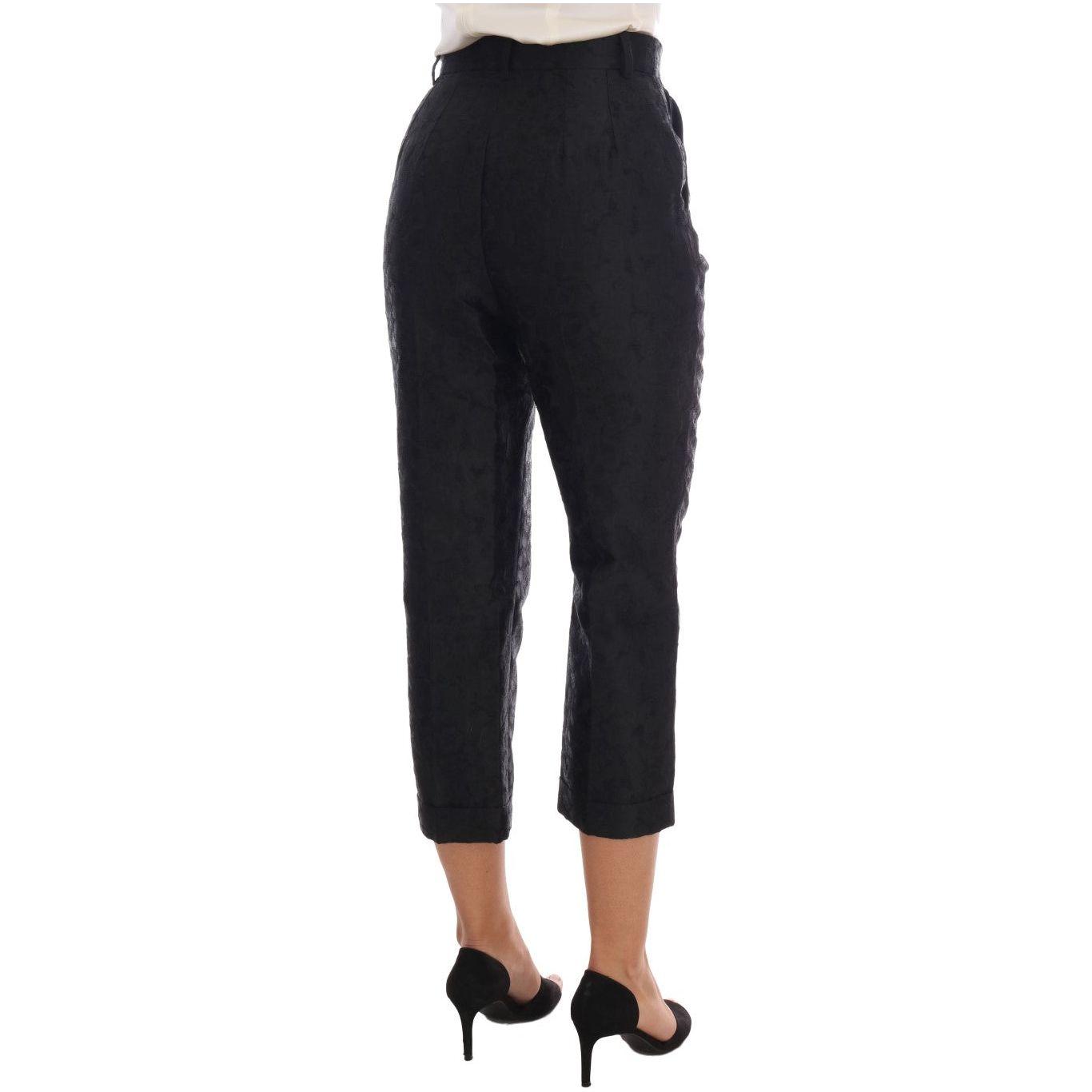 Dolce & Gabbana Elegant High Waist Capri Dress Pants Jeans & Pants Dolce & Gabbana Black