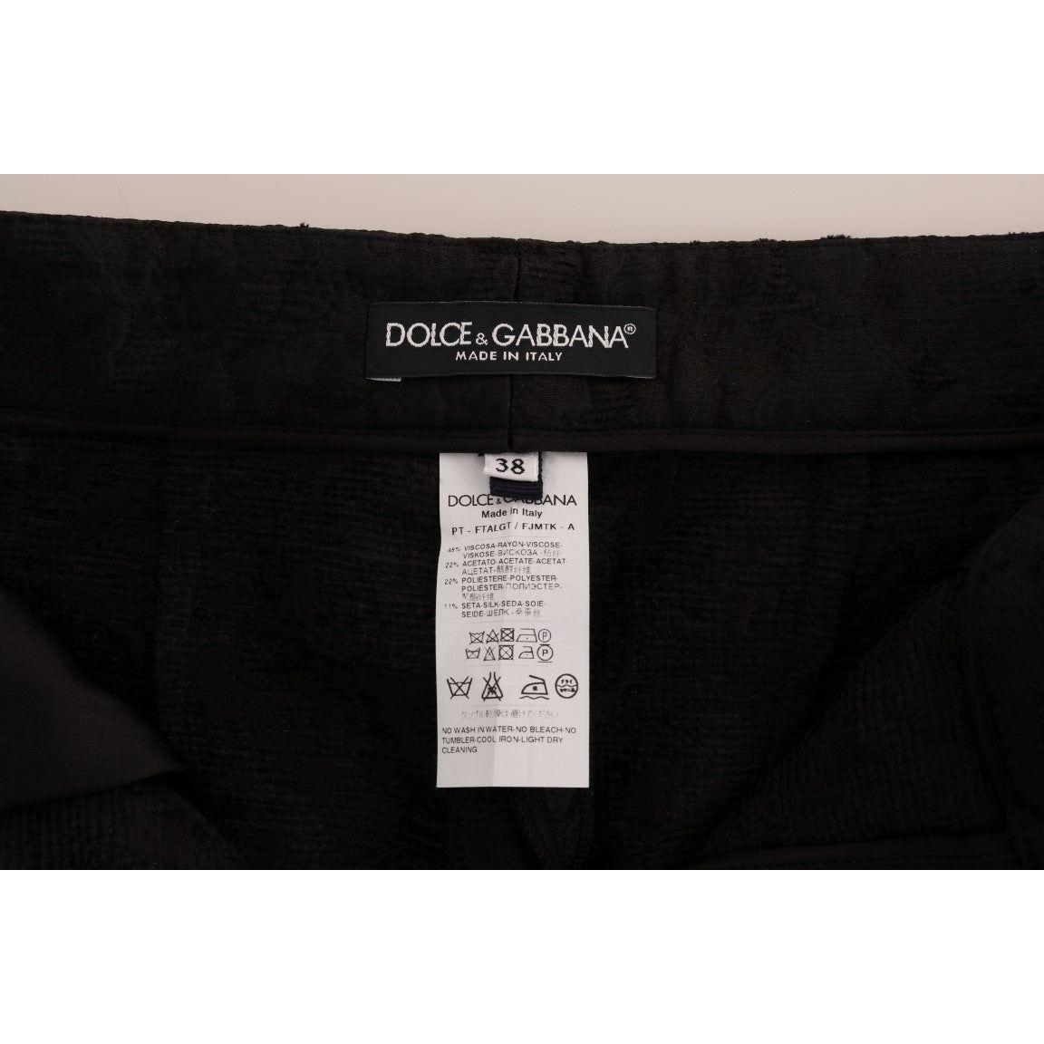 Dolce & Gabbana Elegant High Waist Capri Dress Pants Jeans & Pants Dolce & Gabbana Gray
