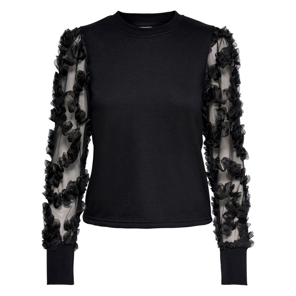 Jacqueline De Yong Black Cotton Sweater Jacqueline De Yong Black