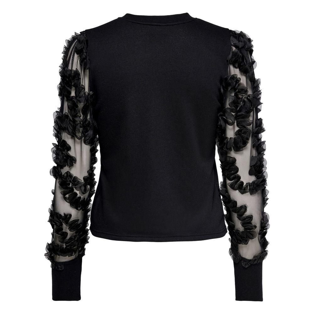 Jacqueline De Yong Black Cotton Sweater Jacqueline De Yong Black