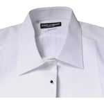 Dolce & Gabbana White Bib Cotton Poplin GOLD Formal Shirt TSH87332-37