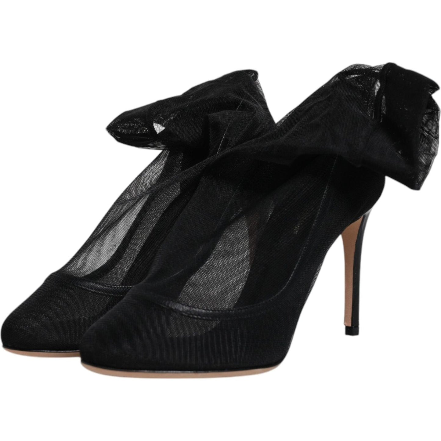 Dolce & Gabbana Black Nylon Mesh Sock Style Boots Shoes