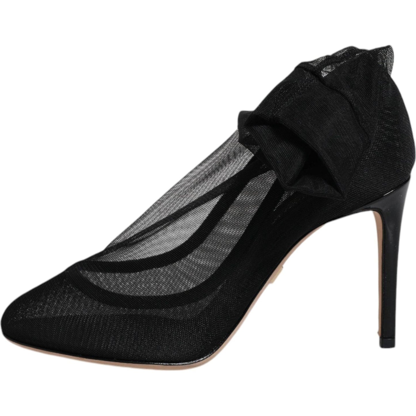 Dolce & Gabbana Black Nylon Mesh Sock Style Boots Shoes