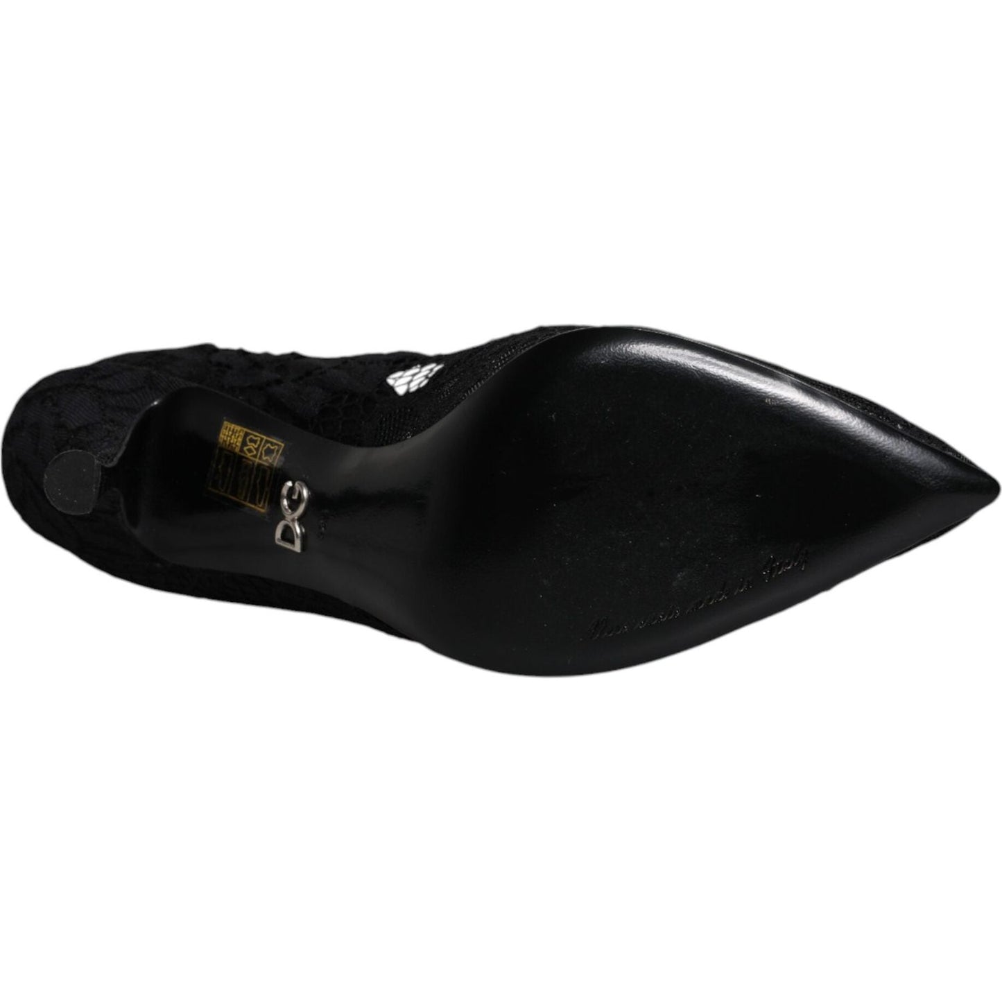 Dolce & Gabbana Black Lace Crystals Mary Jane Pumps Shoes