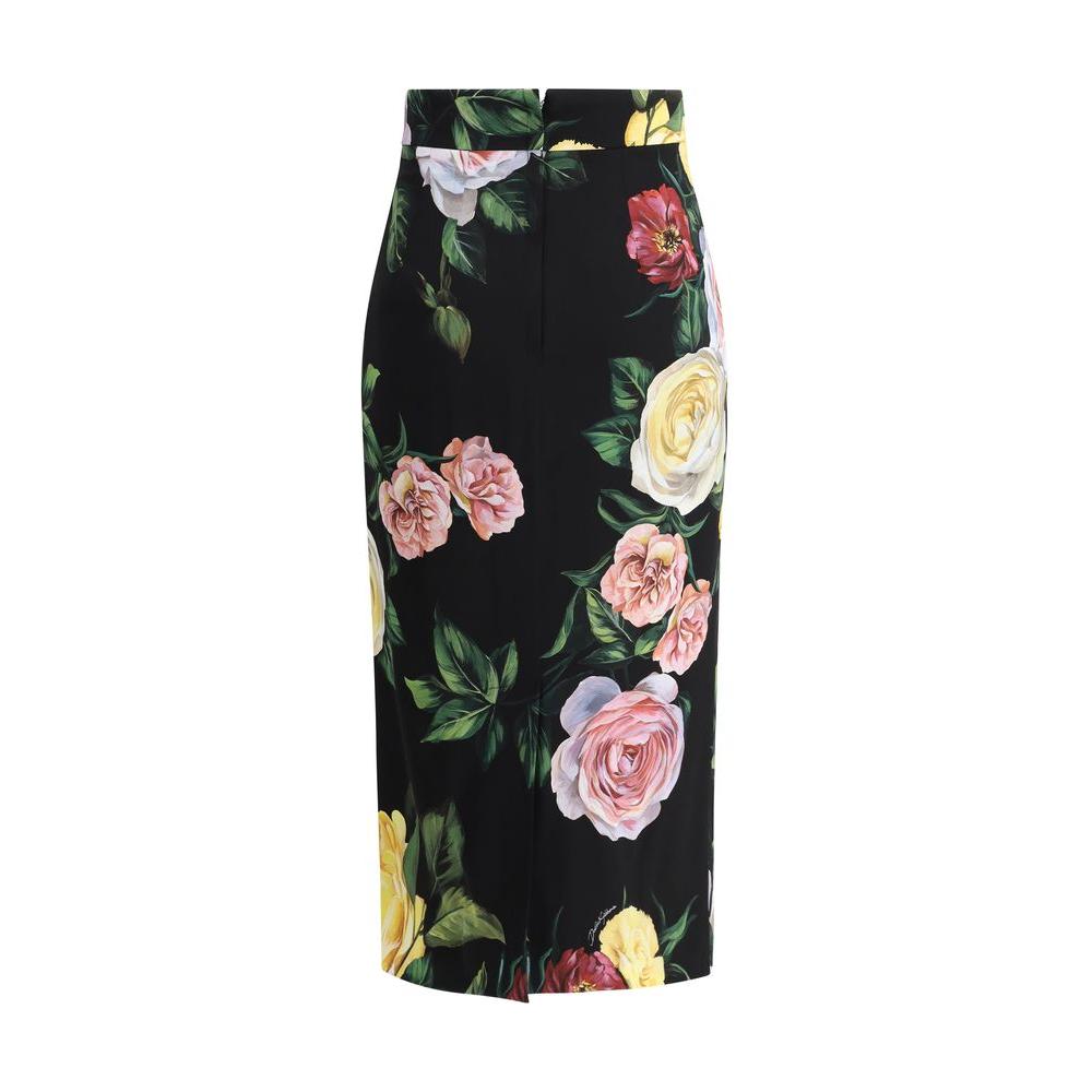Dolce & Gabbana Rose and peony pattern Skirt Dolce & Gabbana Gray