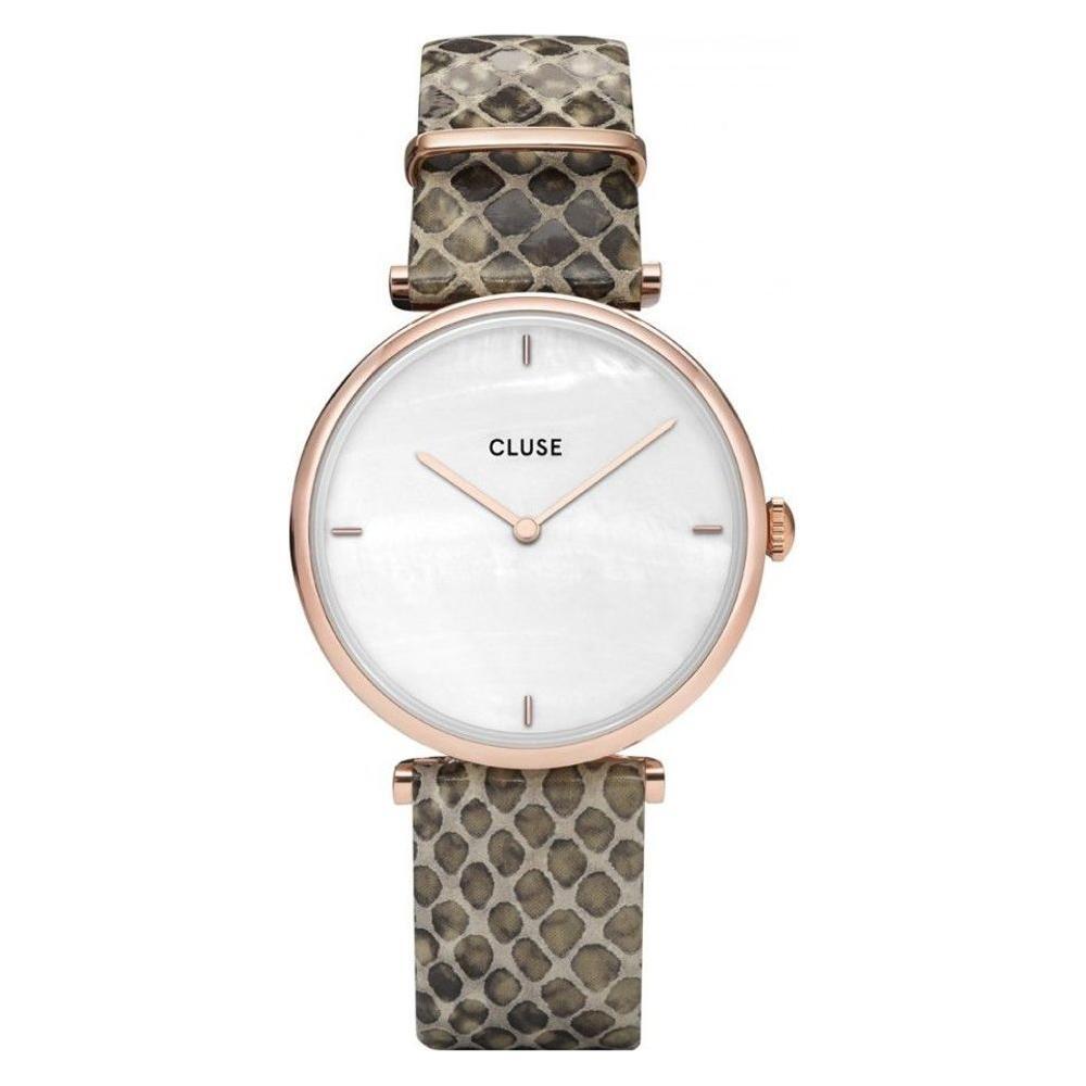 Cluse Beige Leather Dress Watch
