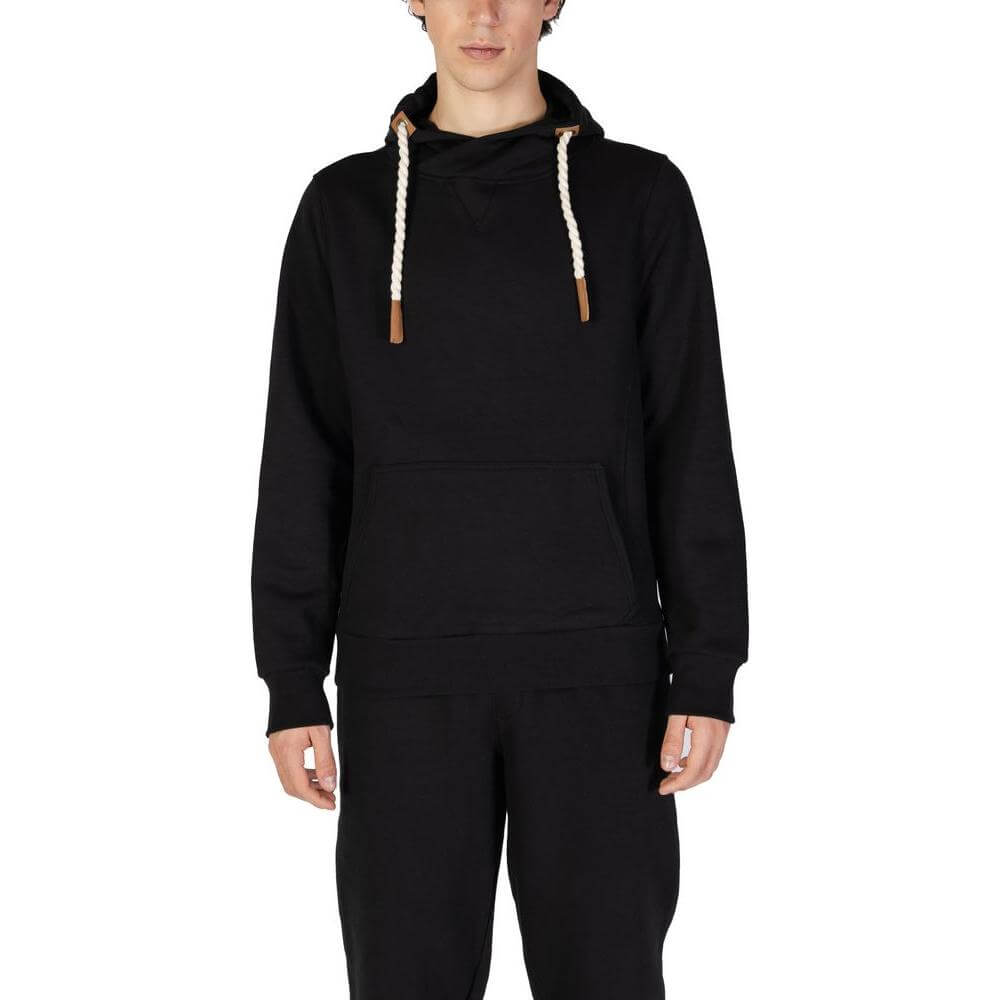 Hydra Clothing black cotton sweater for men, part of the Fall/Winter collection, made of 60% cotton and 40% polyester.