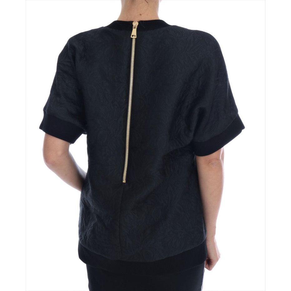 Dolce & Gabbana Enchanted Crystal Embellished Black Sweater Dolce & Gabbana Black