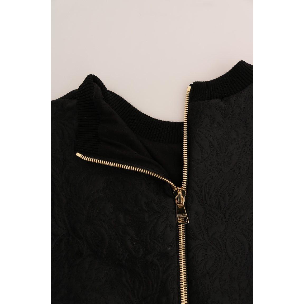 Dolce & Gabbana Enchanted Crystal Embellished Black Sweater Dolce & Gabbana Light Gray