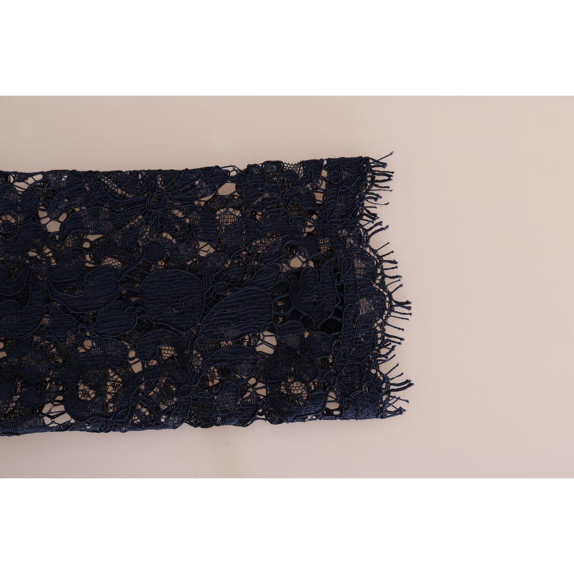 Dolce & Gabbana Elegant Floral Lace A-Line Dress Dolce & Gabbana Gray