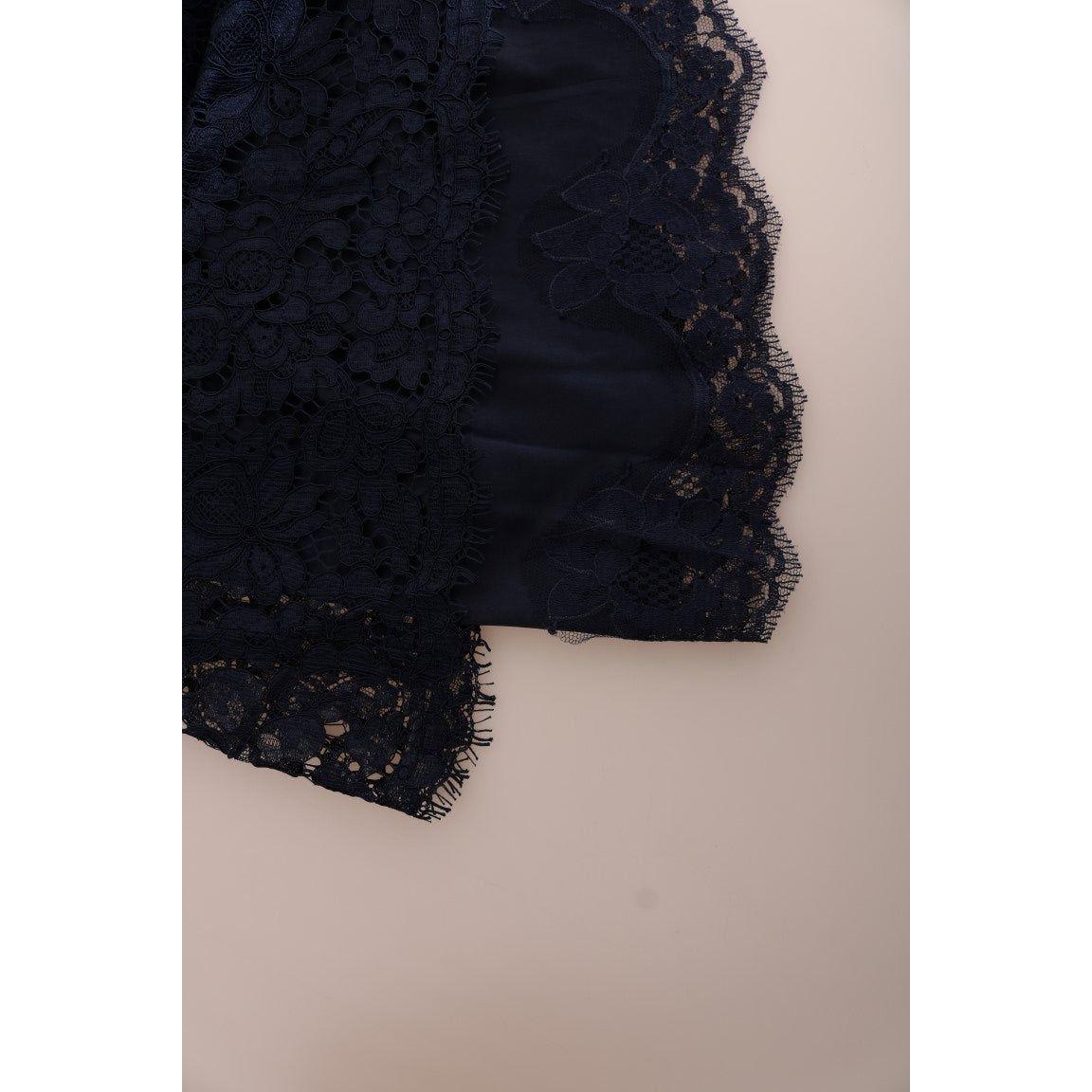 Dolce & Gabbana Elegant Floral Lace A-Line Dress Dolce & Gabbana Black