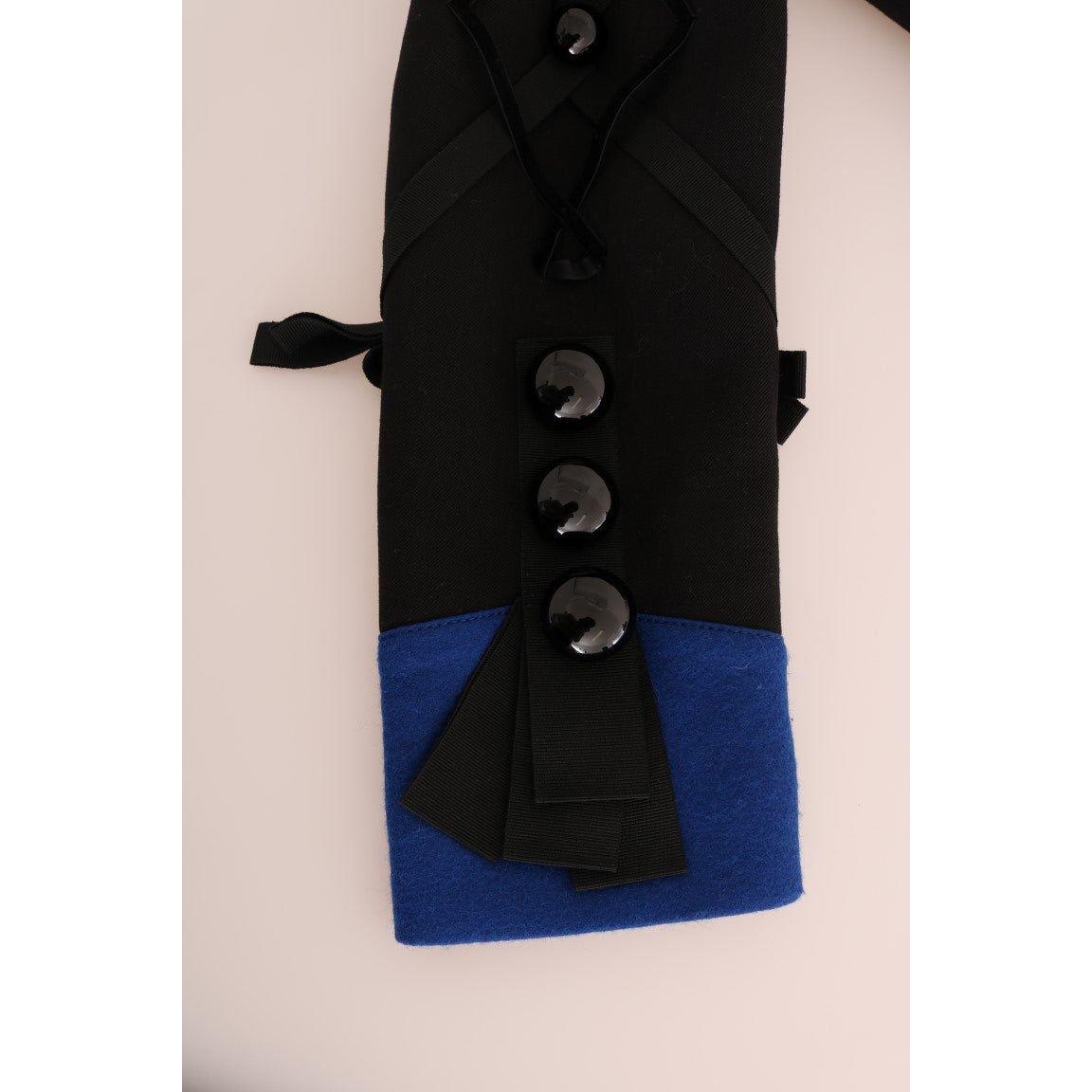 Dolce & Gabbana Chic Black & Blue Short Trench Jacket Dolce & Gabbana Light Gray