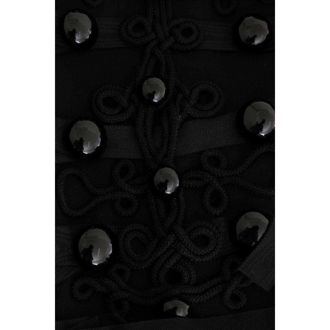Dolce & Gabbana Chic Black & Blue Short Trench Jacket Dolce & Gabbana Black