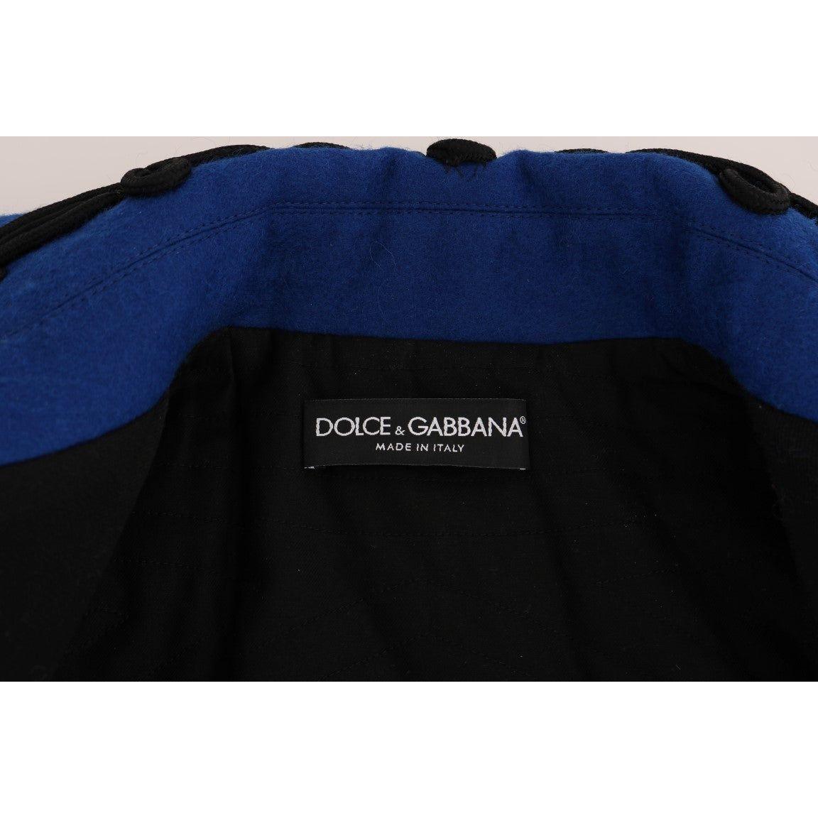 Dolce & Gabbana Chic Black & Blue Short Trench Jacket Dolce & Gabbana Black