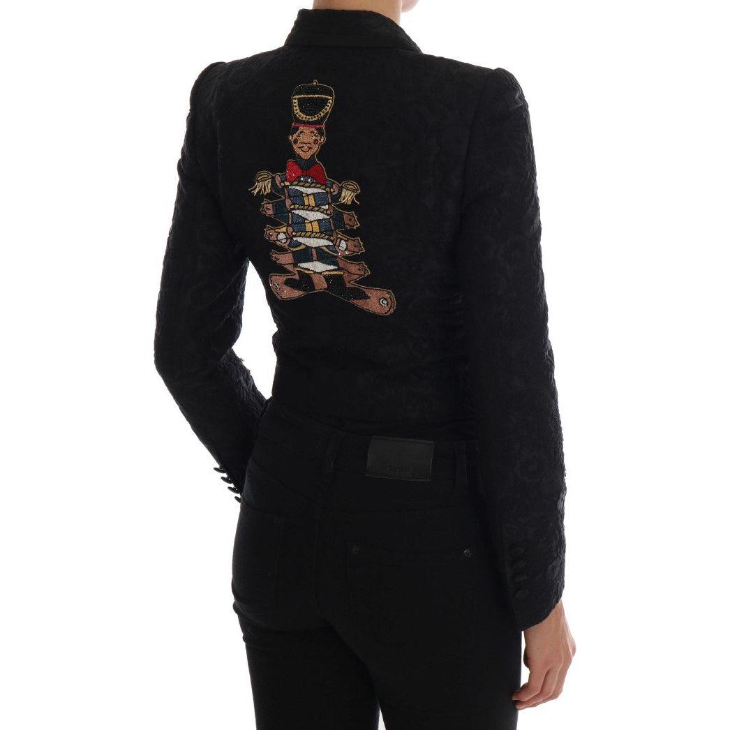 Dolce & Gabbana Enchanted Floral Crystal Blazer Jacket Dolce & Gabbana Black