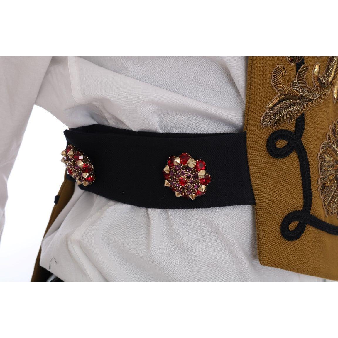 Dolce & Gabbana Runway Embellished Crystal Cross Vest Vest Jacket Dolce & Gabbana Gray